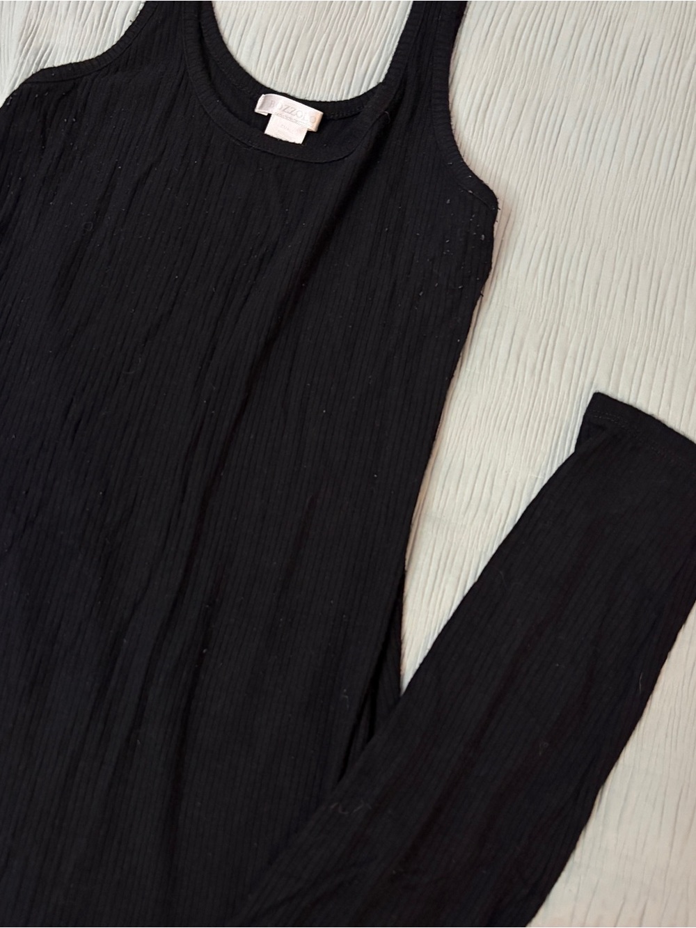 Black Ribbed Tank Jumpsuit